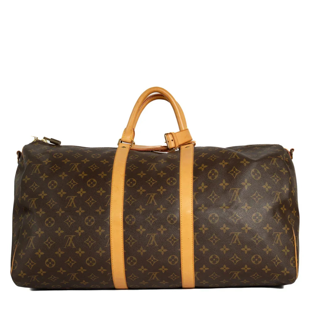 Sac Keepall 55 Vintage en toile monogram marron