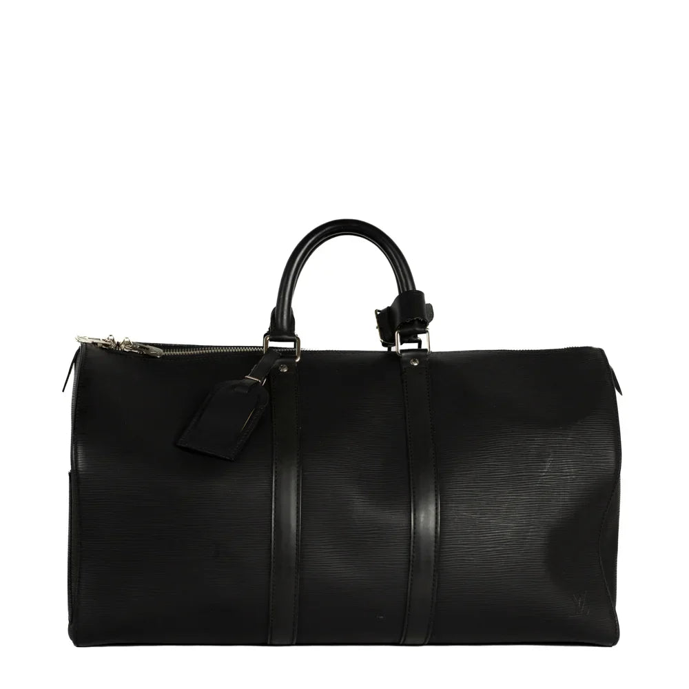 Sac Keepall 45 Vintage en cuir épi noir