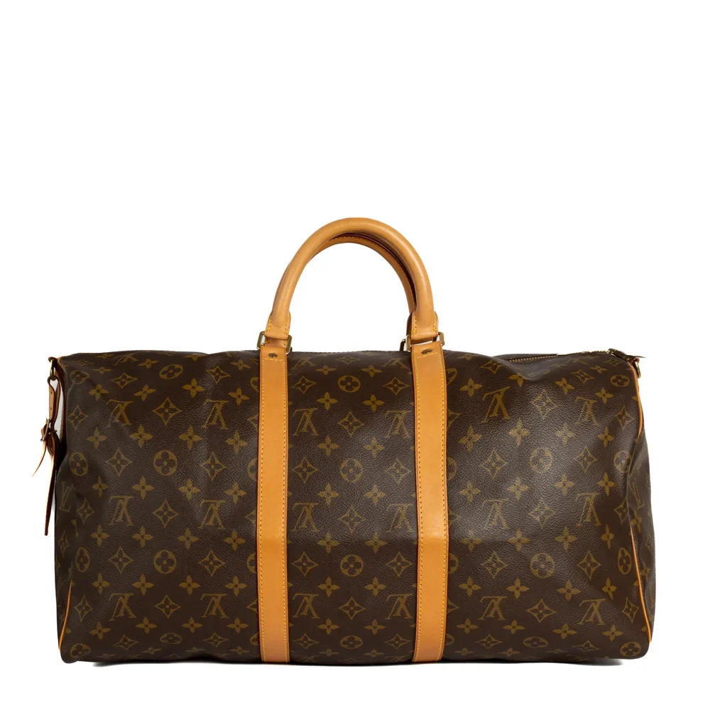 Sac Keepall 50 Vintage en toile monogram marron