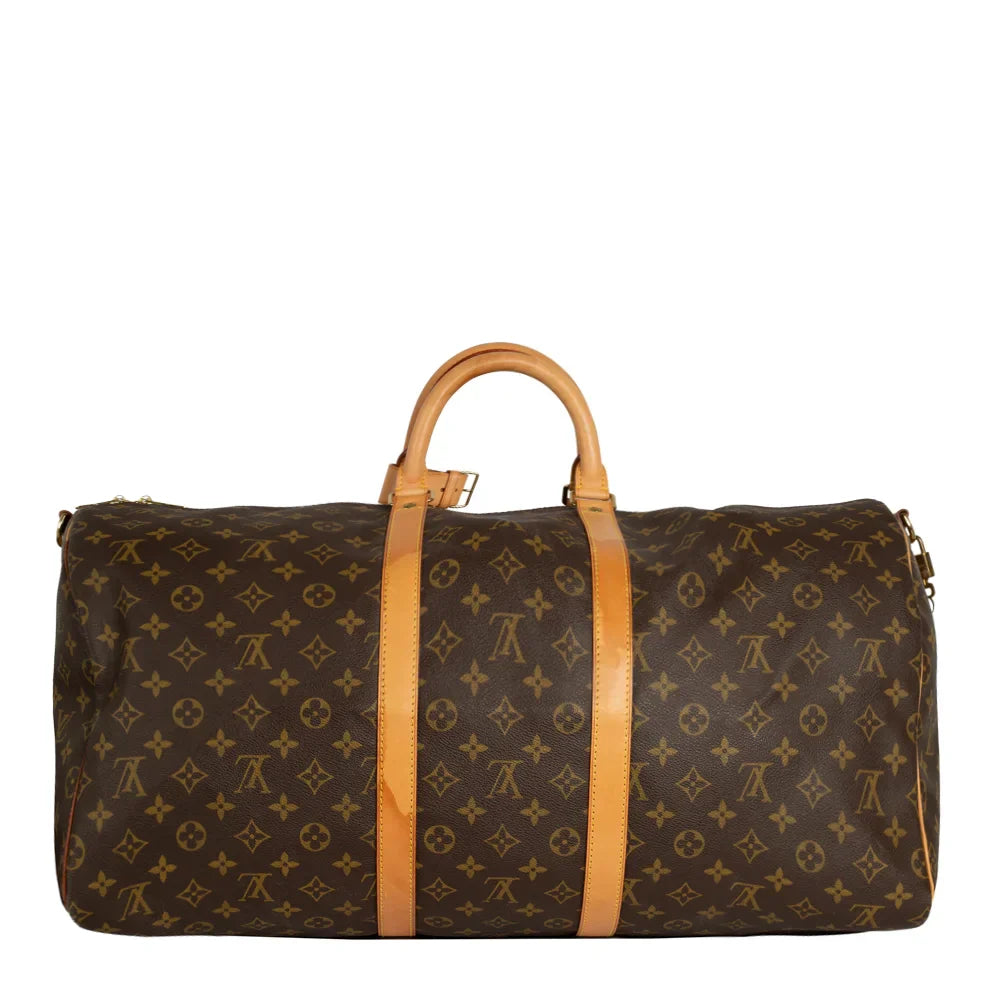 Sac Keepall 55 Vintage en toile monogram marron