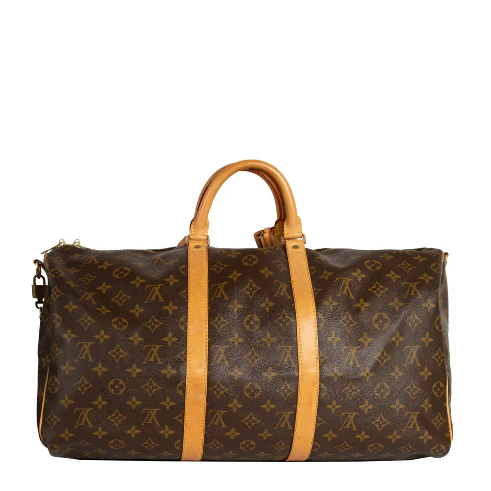 Sac Keepall 50 Vintage en toile monogram marron