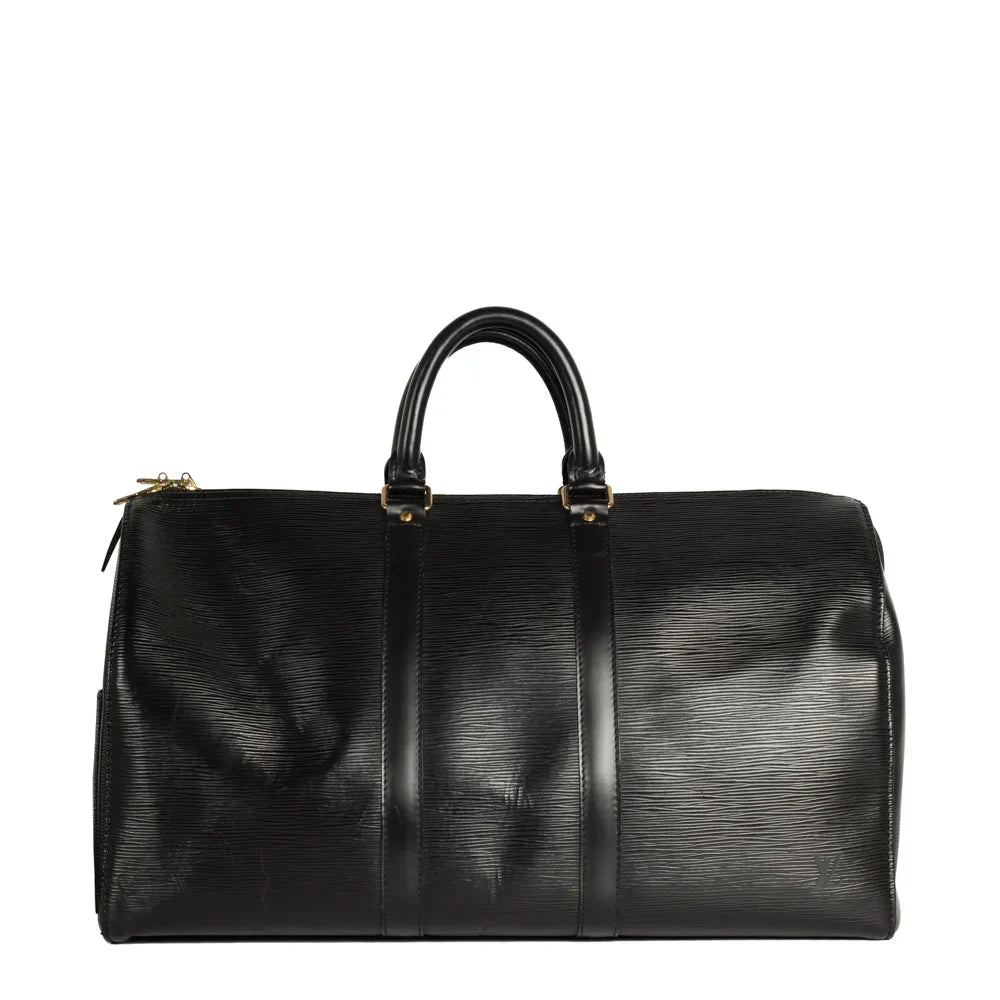 Sac Keepall 45 Vintage en cuir épi noir