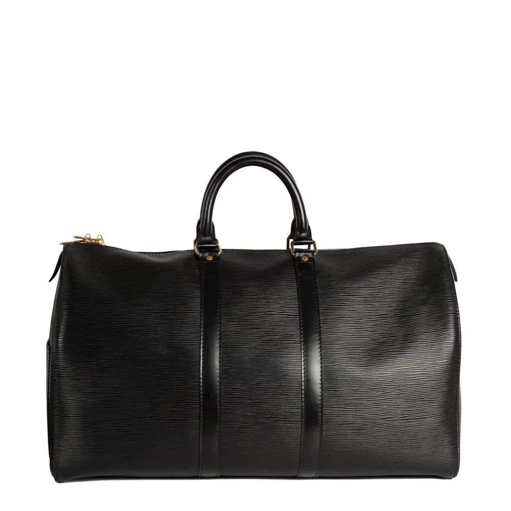 Sac Keepall 45 Vintage en cuir épi noir