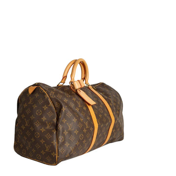 Sac Keepall 50 Vintage en toile monogram marron