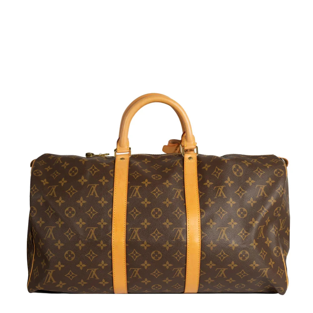 Sac Keepall 50 Vintage en toile monogram marron