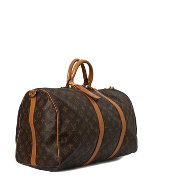 Sac Keepall 50 Vintage en toile monogramme marron