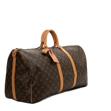 Sac Keepall 55 Vintage en toile monogramme marron