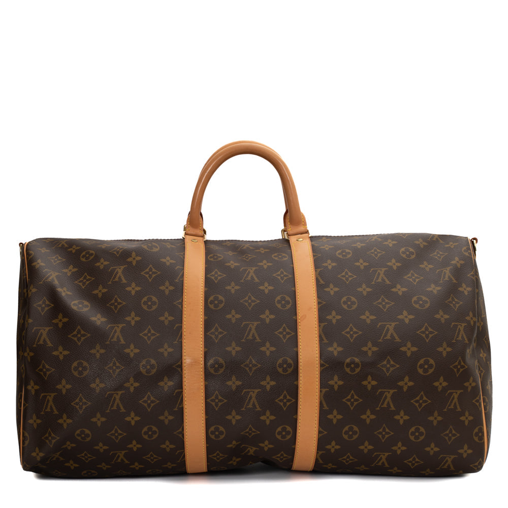 Sac Keepall 55 Vintage en toile monogramme marron