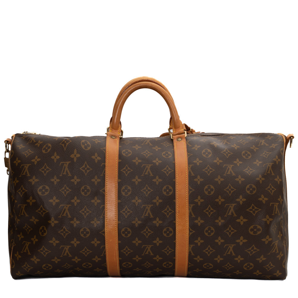 Sac Keepall 55 Vintage en toile monogramme marron
