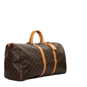 Sac Keepall 55 Vintage en toile monogramme marron