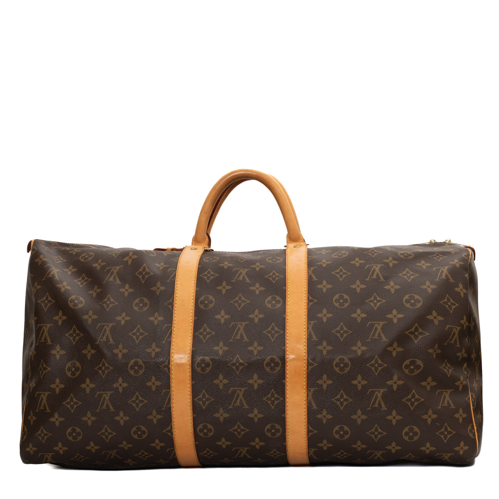 Sac Keepall 55 Vintage en toile monogramme marron