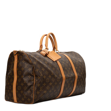 Sac Keepall 55 Vintage en toile monogramme marron