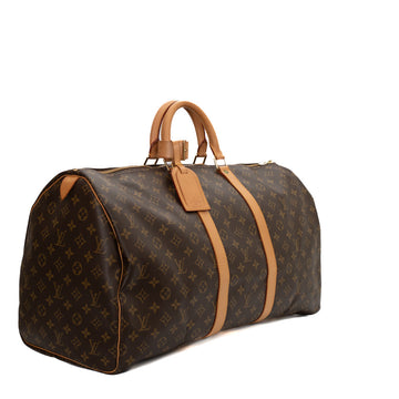 Sac Keepall 55 Vintage en toile monogramme marron