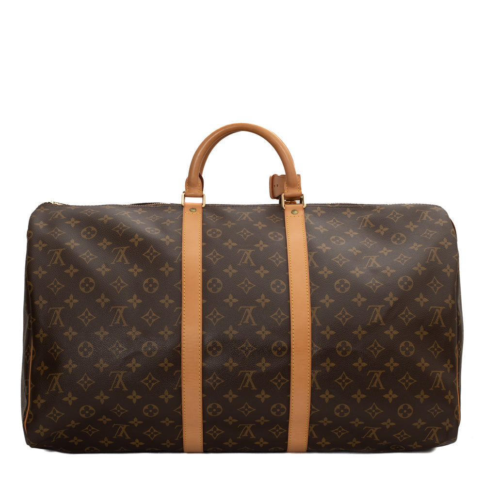 Sac Keepall 55 Vintage en toile monogramme marron
