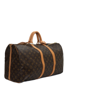 Sac Keepall 55 Vintage en toile monogramme marron