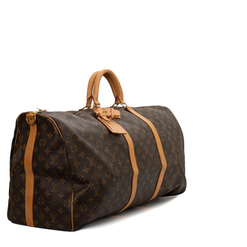 Sac Keepall 60 Vintage en toile monogramme marron