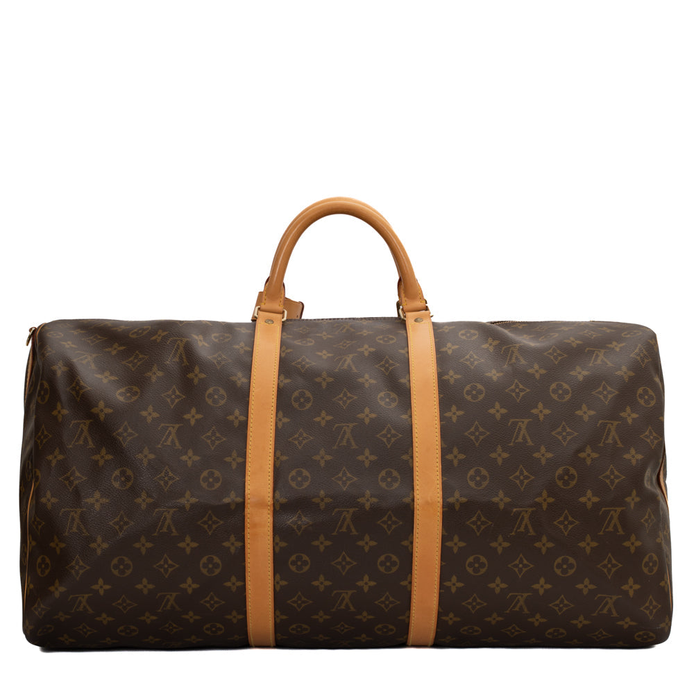 Sac Keepall 60 Vintage en toile monogramme marron