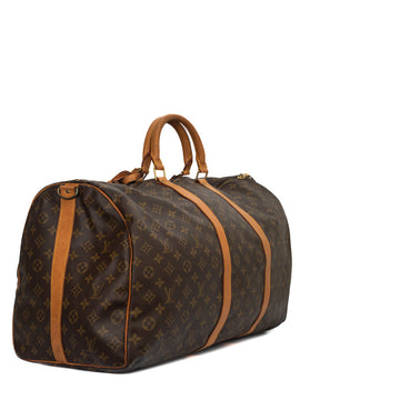 Sac Keepall 60 Vintage en toile monogramme marron