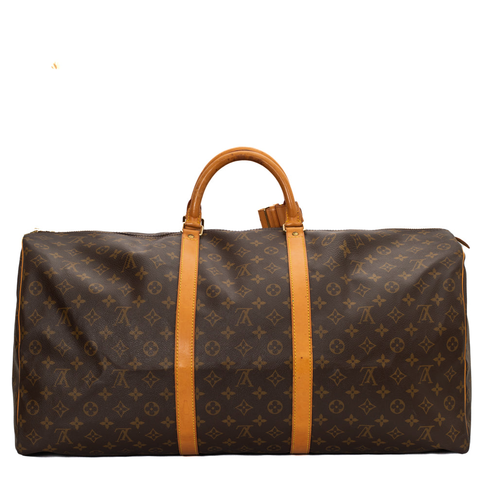 Sac Keepall 60 Vintage en toile monogram marron