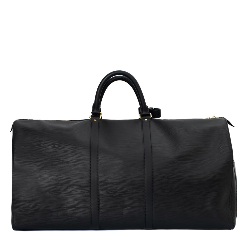 Sac Keepall 55 Vintage en cuir épi noir