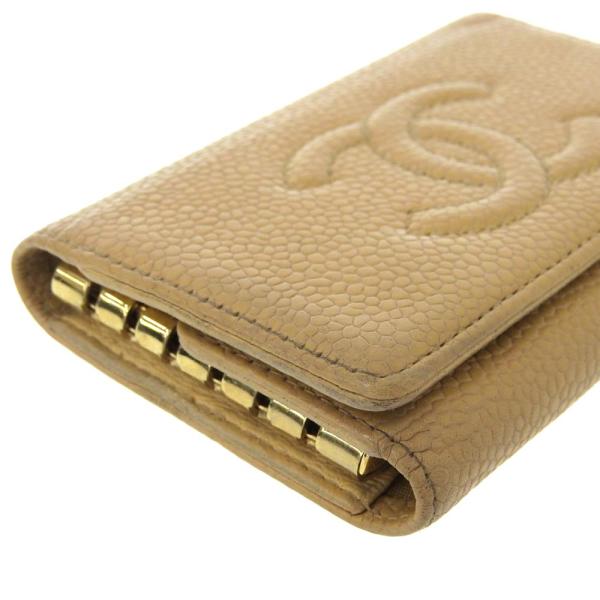 Chanel CC Caviar 6 Key Holder Leather Key Holder in Fair condition