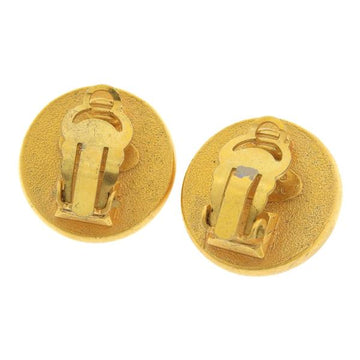 Chanel Faux Pearl Logo Clip On Earrings Metal Earrings in Good condition