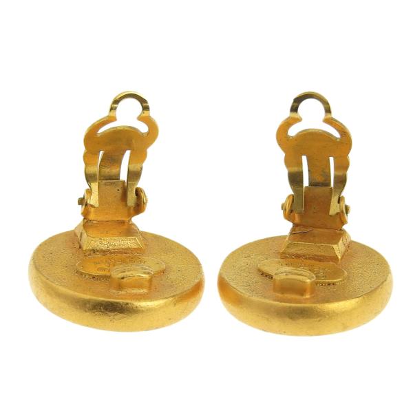 Chanel Faux Pearl Logo Clip On Earrings Metal Earrings in Good condition
