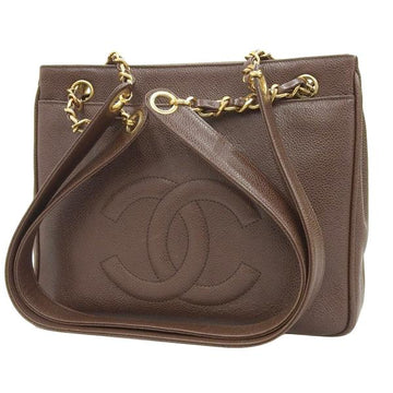 Chanel CC Caviar Shoulder Bag Leather Shoulder Bag in Good condition