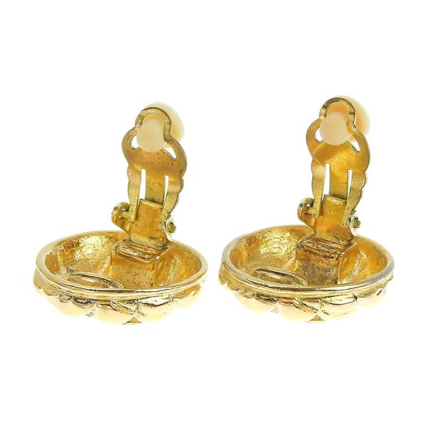 Chanel CC Quilted Clip On Earrings  Metal Earrings 25.0 in Fair condition