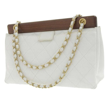 Chanel CC Quilted Caviar Wooden Bar Shoulder Bag  Leather Shoulder Bag 8 in Excellent condition
