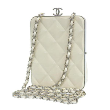 Chanel Quilted Leather Clasp Clutch Shoulder Bag Leather Shoulder Bag in Excellent condition