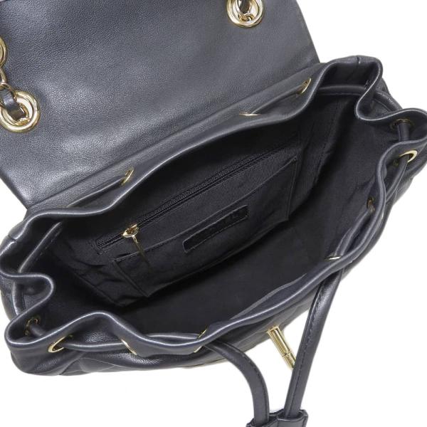 Chanel CC Quilted Leather Drawstring Backpack Leather Backpack A91121 in Good condition