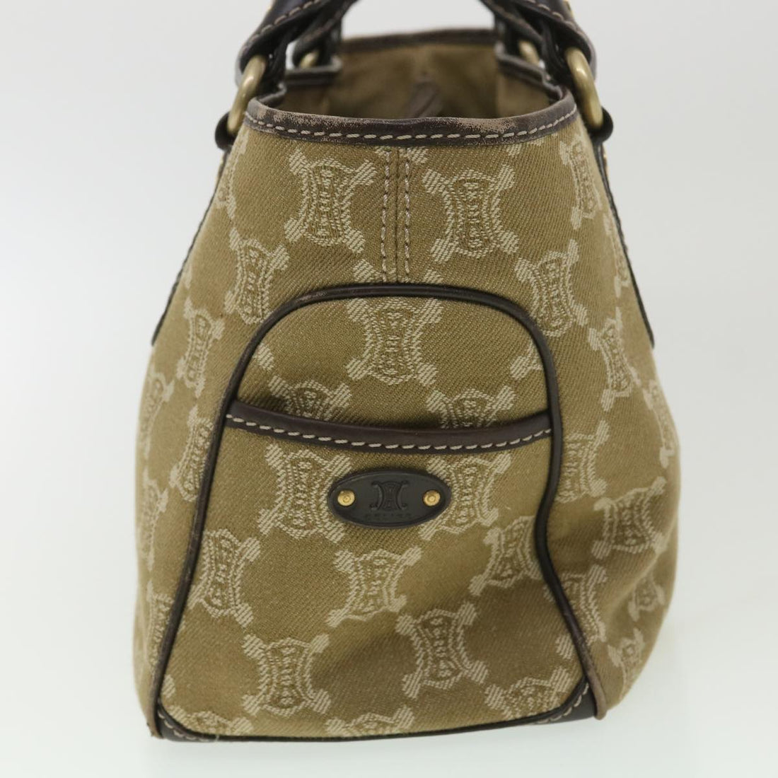 Celine Paris Macadam Canvas Hand Bag Brown  ti813