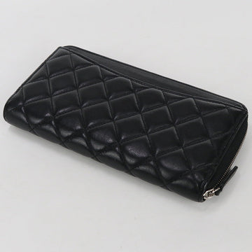 CHANEL AP0242 Long Wallet Matrasse Zipper Wallet Purse lambskin black Women