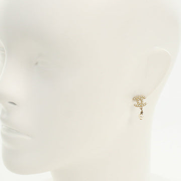 CHANEL Line Pearl Pierce COCO Mark metal gold Women