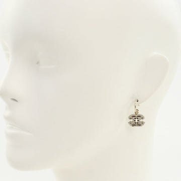 CHANEL Rhinestone Pierce COCO Mark metal gold Women