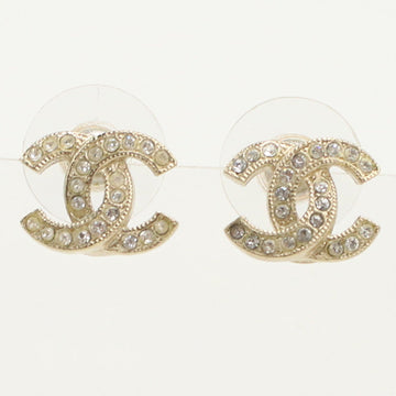 CHANEL Pierce Rhinestone Pierce COCO Mark Stand Pierce metal Clear Women