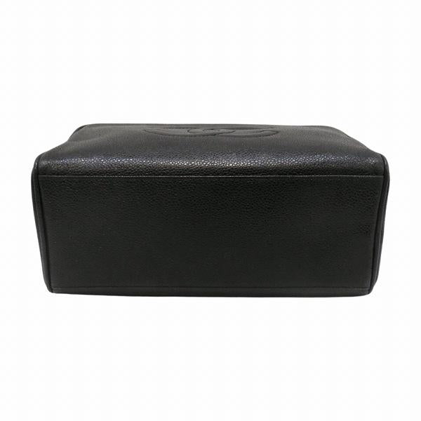 Chanel CC Caviar Cosmetic Pouch Leather Vanity Bag in Good condition